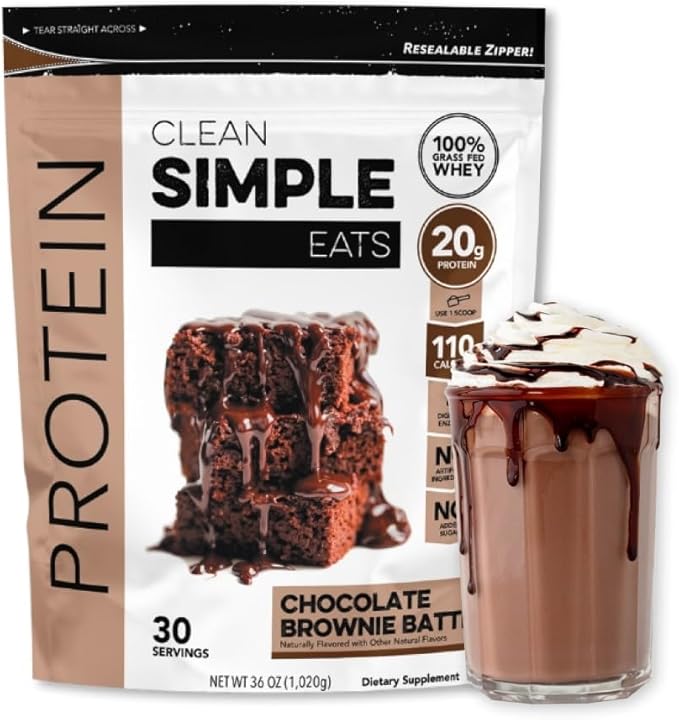 clean simple eats protein powder chocolate brownie batter